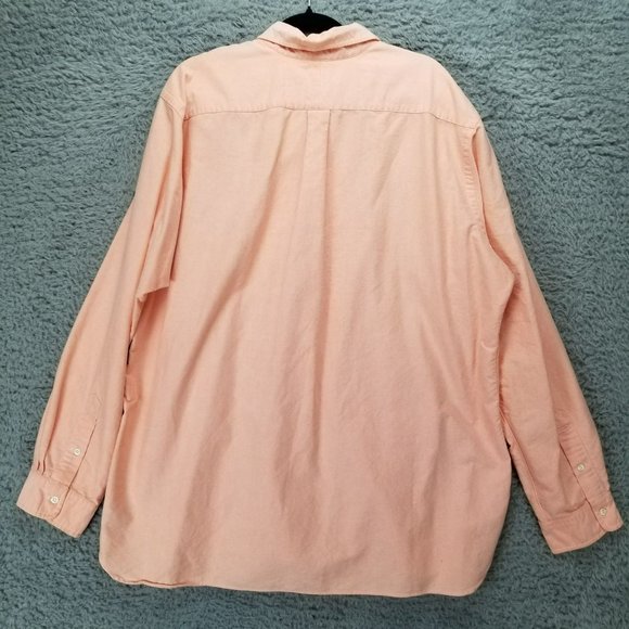 Ralph Lauren Shirt Mens XXL Orange 100% Cotton Long Sleeve Button Up Color Logo - Picture 12 of 14